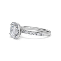 Beatrice GIA Diamond Halo Engagement Ring in Platinum 1.65ct G/VS