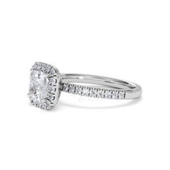 Beatrice GIA Diamond Halo Engagement Ring in Platinum 1.65ct G/VS