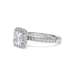 Beatrice GIA Diamond Halo Engagement Ring in Platinum 1.65ct G/VS
