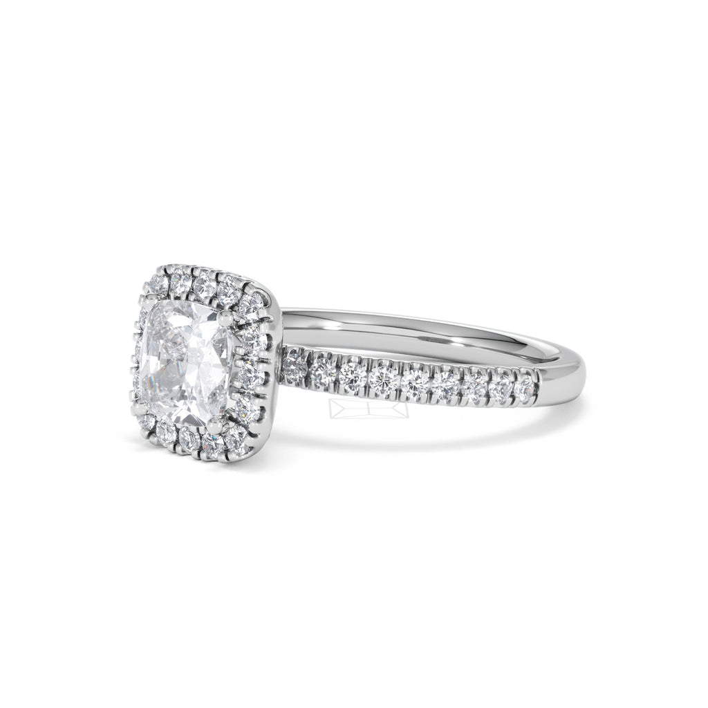 Beatrice Lab Diamond Halo Engagement Ring in Platinum 1.65ct F/VS1