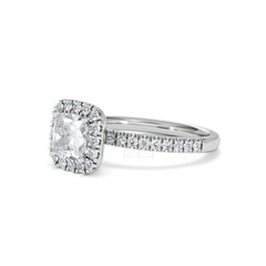 Beatrice GIA Diamond Halo Engagement Ring in Platinum 1.65ct G/VS