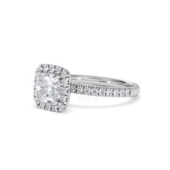 Beatrice Lab Diamond Halo Engagement Ring in Platinum 1.65ct F/VS1