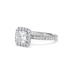 Beatrice GIA Diamond Halo Engagement Ring in Platinum 1.65ct G/VS