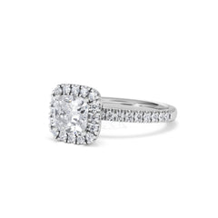 Beatrice Lab Diamond Halo Engagement Ring in Platinum 1.65ct F/VS1
