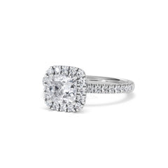 Beatrice GIA Diamond Halo Engagement Ring in Platinum 1.65ct G/VS