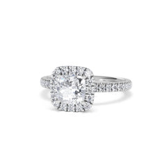 Beatrice Lab Diamond Halo Engagement Ring in Platinum 1.65ct F/VS1