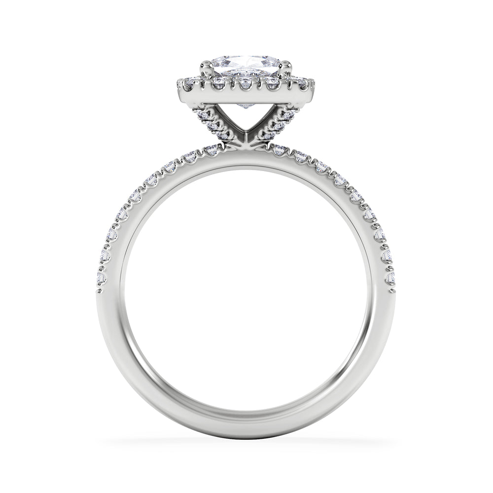 Beatrice GIA Diamond Halo Engagement Ring in Platinum 1.65ct G/VS