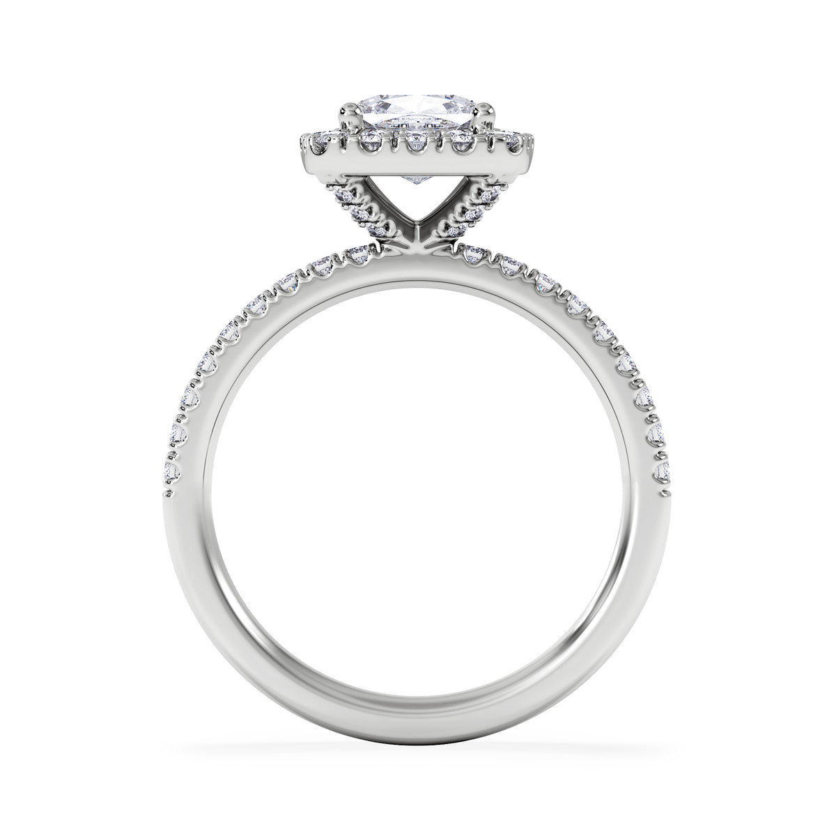 Beatrice Lab Diamond Halo Engagement Ring in Platinum 1.65ct F/VS1