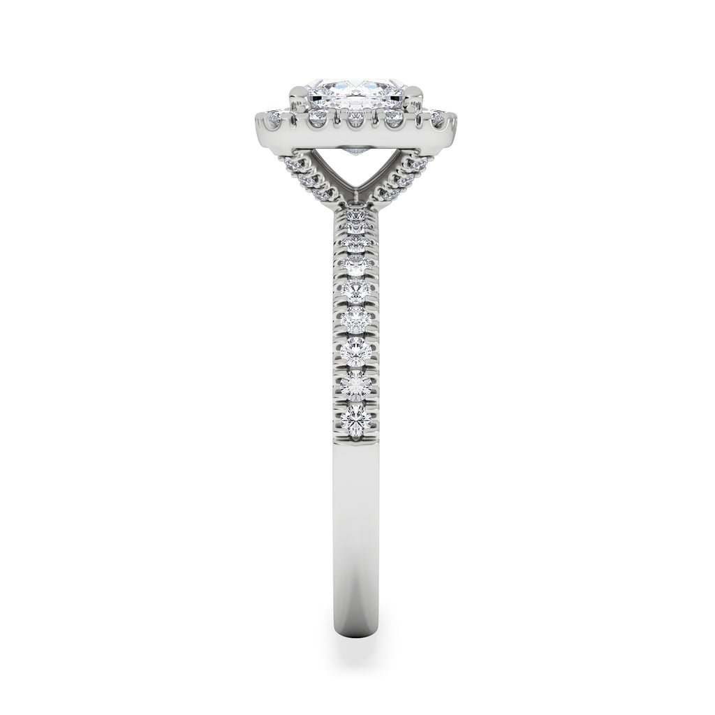 Beatrice GIA Diamond Halo Engagement Ring in Platinum 1.65ct G/VS