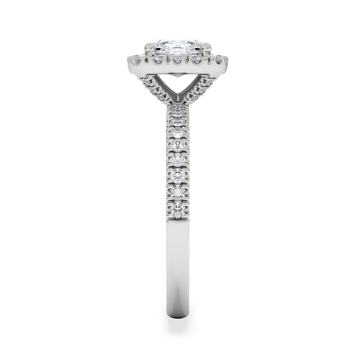 Beatrice GIA Diamond Halo Engagement Ring in Platinum 1.65ct G/VS
