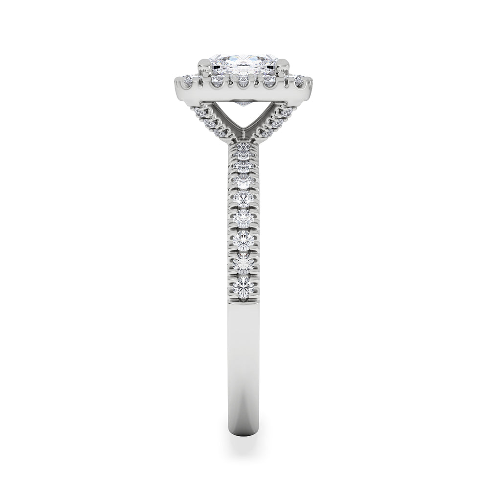 Beatrice Lab Diamond Halo Engagement Ring in Platinum 1.65ct F/VS1