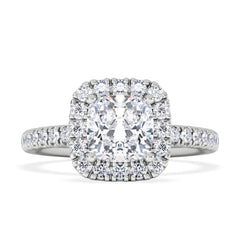 Beatrice Lab Diamond Halo Engagement Ring in Platinum 1.65ct F/VS1