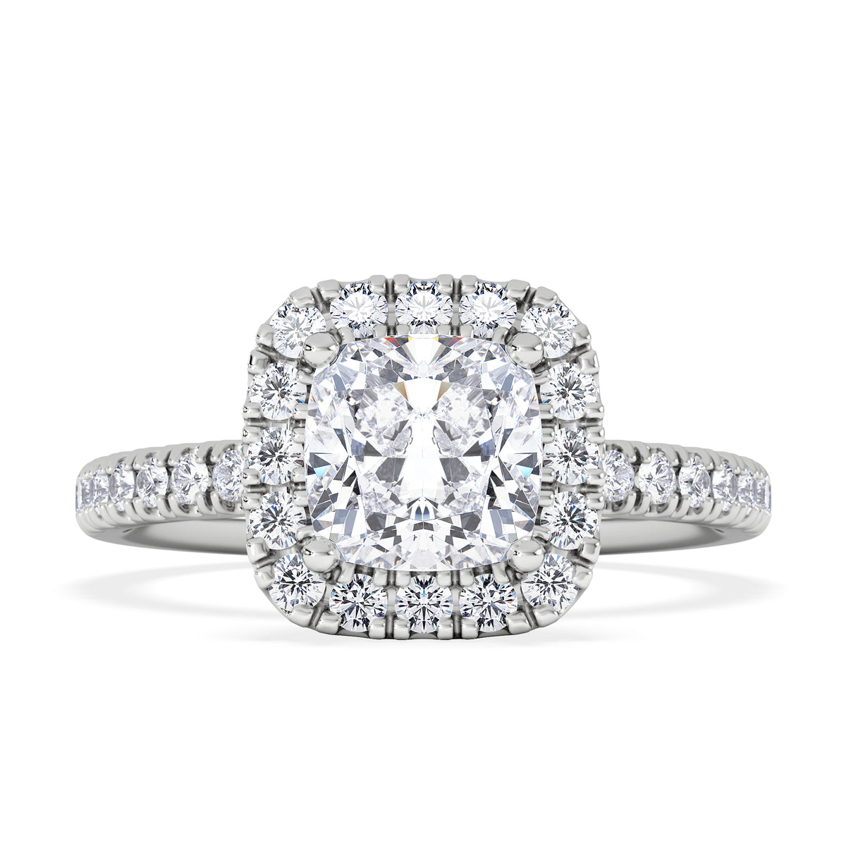 Beatrice Lab Diamond Halo Engagement Ring in Platinum 1.65ct F/VS1