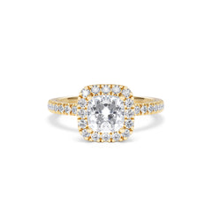 Beatrice Lab Diamond Halo Engagement Ring in 18K Gold 1.65ct F/VS1