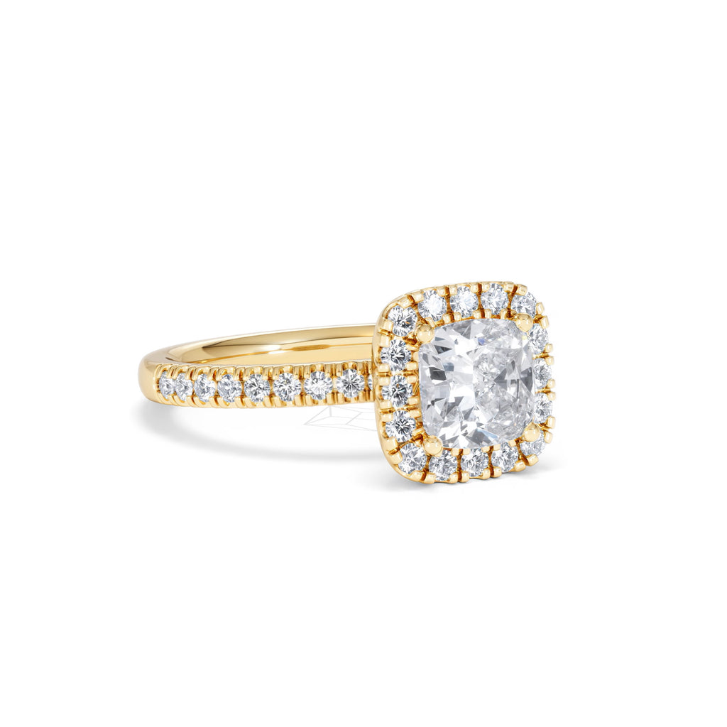 Beatrice Lab Diamond Halo Engagement Ring in 18K Gold 1.65ct F/VS1
