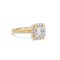 Beatrice Lab Diamond Halo Engagement Ring in 18K Gold 1.65ct F/VS1