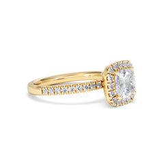 Beatrice GIA Diamond Halo Engagement Ring in 18K Gold 1.65ct G/SI2
