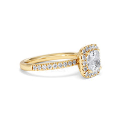 Beatrice Lab Diamond Halo Engagement Ring in 18K Gold 1.65ct F/VS1