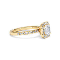 Beatrice Lab Diamond Halo Engagement Ring in 18K Gold 1.65ct F/VS1