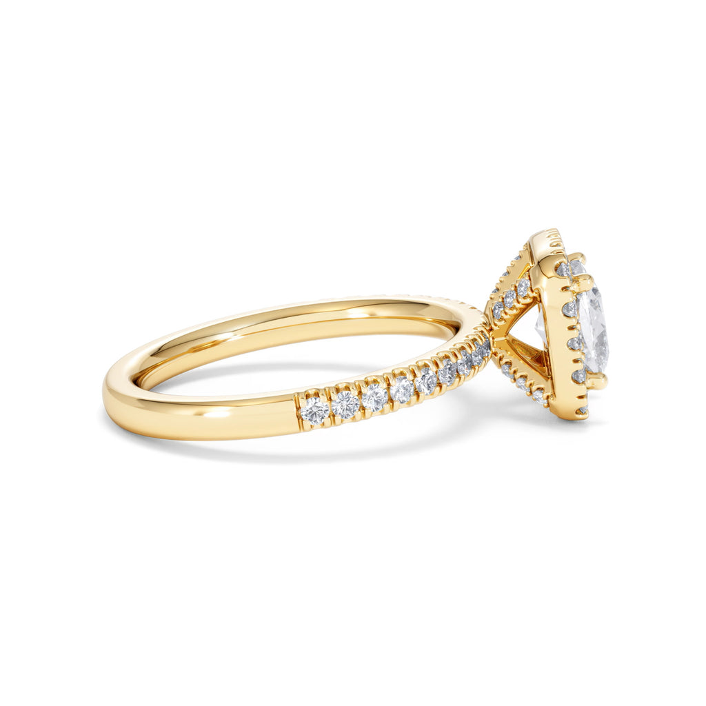 Beatrice Lab Diamond Halo Engagement Ring in 18K Gold 1.65ct F/VS1