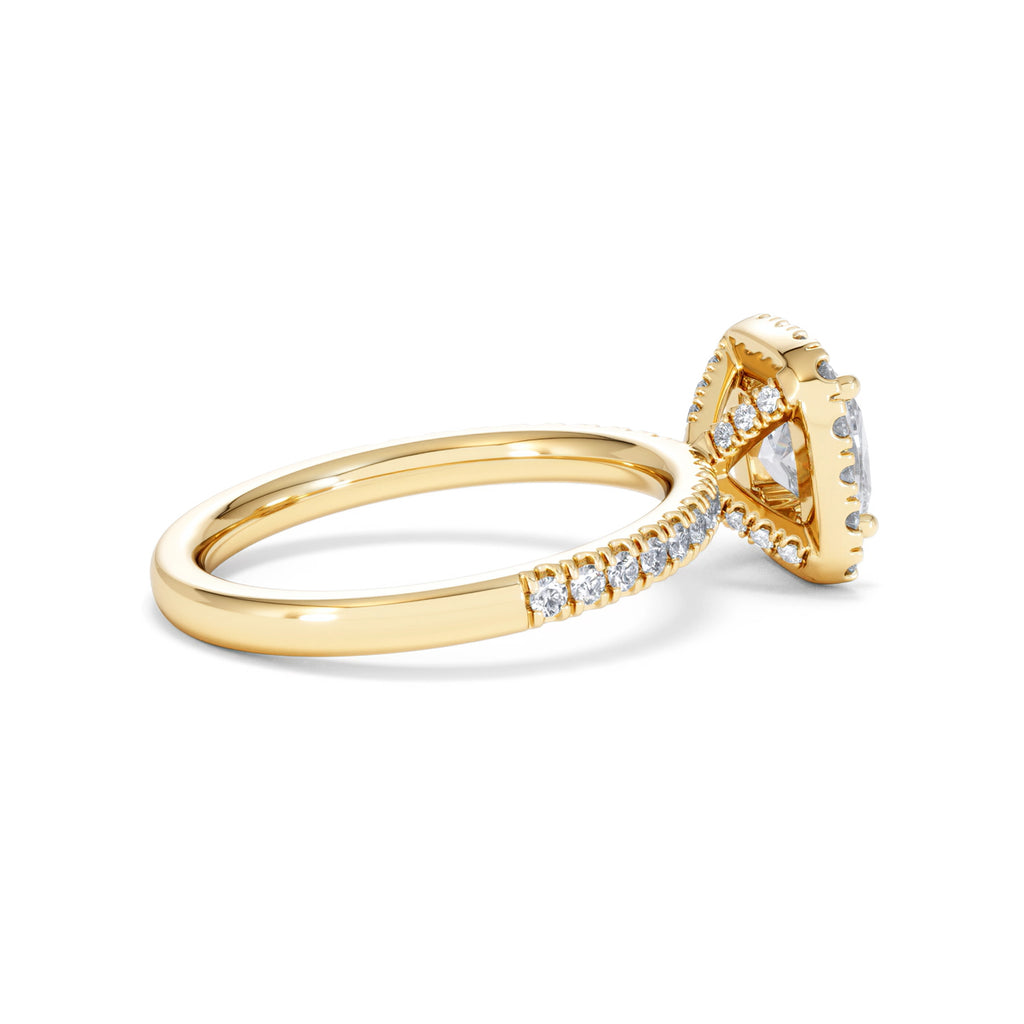 Beatrice Lab Diamond Halo Engagement Ring in 18K Gold 1.65ct F/VS1