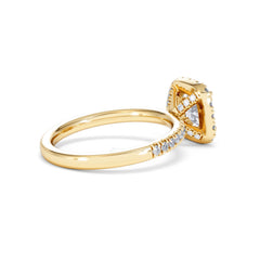 Beatrice GIA Diamond Halo Engagement Ring in 18K Gold 1.65ct G/SI2