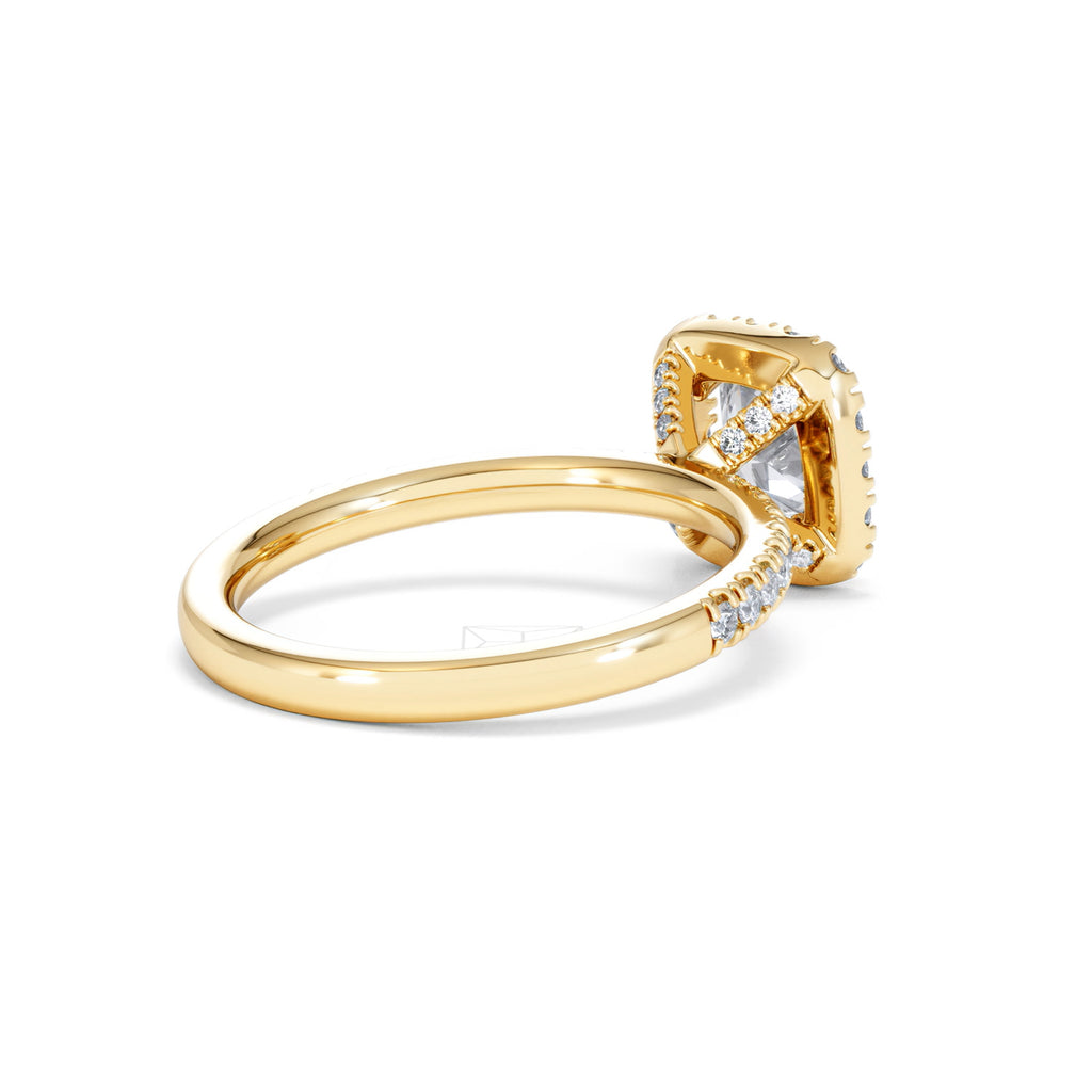 Beatrice GIA Diamond Halo Engagement Ring in 18K Gold 1.65ct G/SI2