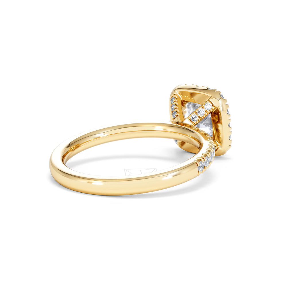 Beatrice GIA Diamond Halo Engagement Ring in 18K Gold 1.65ct G/SI2
