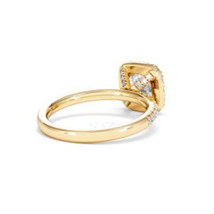 Beatrice GIA Diamond Halo Engagement Ring in 18K Gold 1.65ct G/SI2