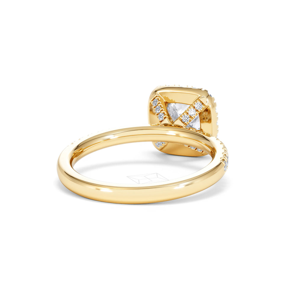 Beatrice GIA Diamond Halo Engagement Ring in 18K Gold 1.65ct G/SI2
