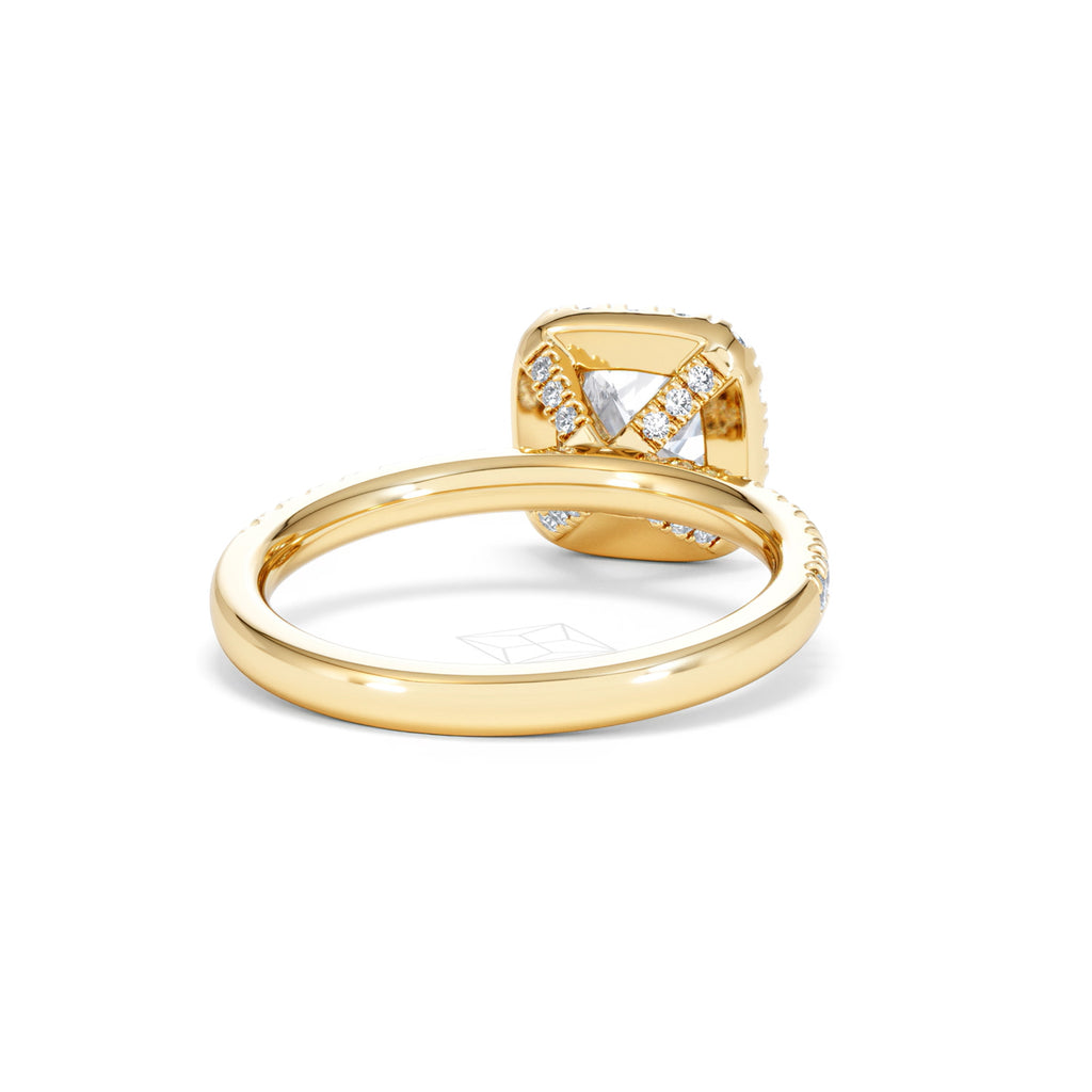 Beatrice GIA Diamond Halo Engagement Ring in 18K Gold 1.65ct G/SI2