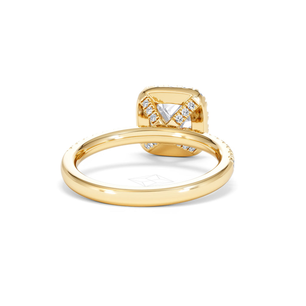 Beatrice GIA Diamond Halo Engagement Ring in 18K Gold 1.65ct G/SI2
