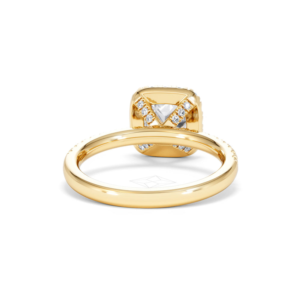 Beatrice Lab Diamond Halo Engagement Ring in 18K Gold 1.65ct F/VS1