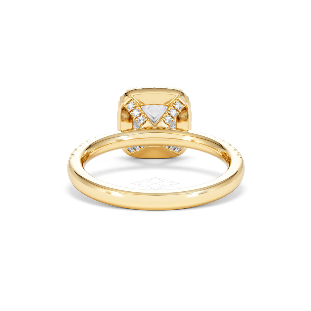 Beatrice GIA Diamond Halo Engagement Ring in 18K Gold 1.65ct G/SI2