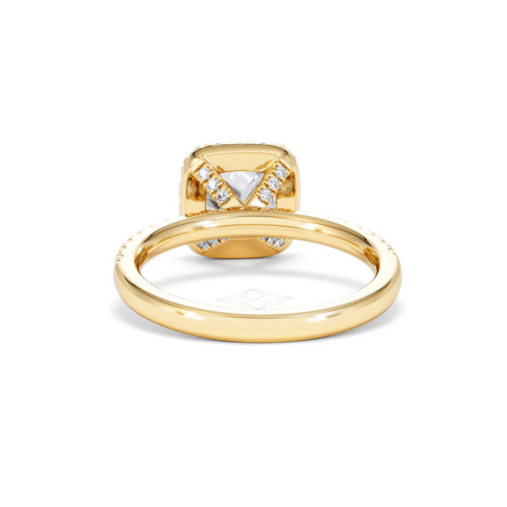 Beatrice GIA Diamond Halo Engagement Ring in 18K Gold 1.65ct G/SI2
