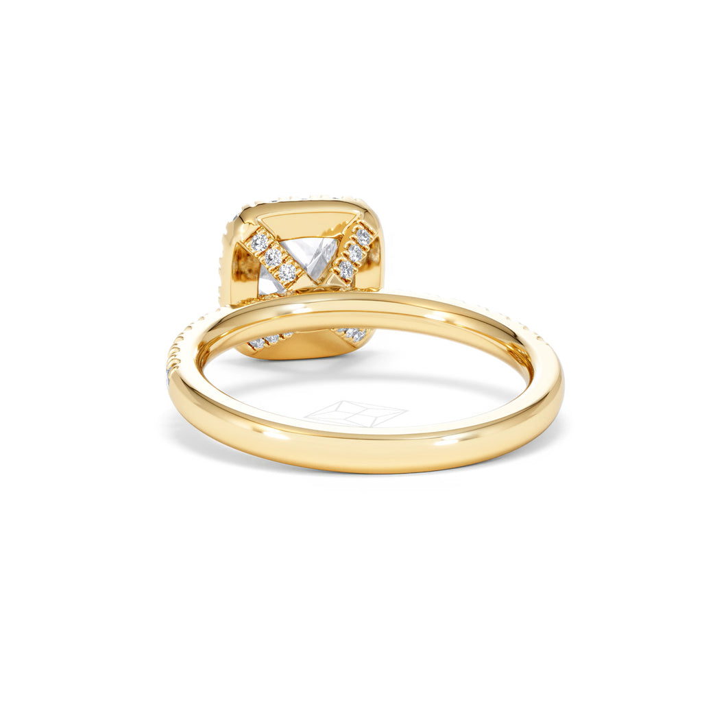 Beatrice GIA Diamond Halo Engagement Ring in 18K Gold 1.65ct G/SI2