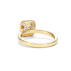 Beatrice GIA Diamond Halo Engagement Ring in 18K Gold 1.65ct G/SI2