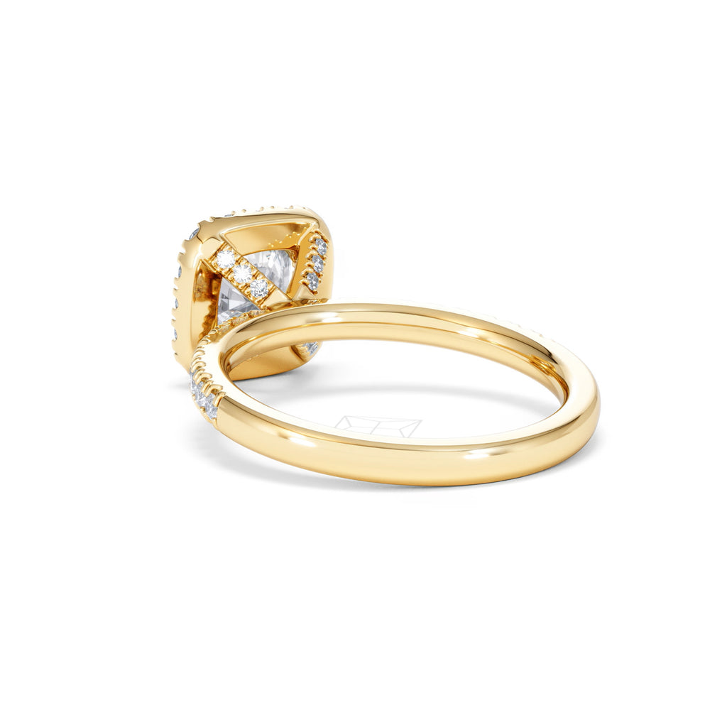 Beatrice GIA Diamond Halo Engagement Ring in 18K Gold 1.65ct G/SI2