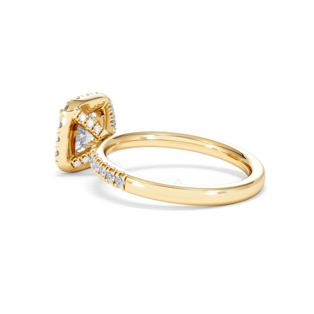 Beatrice GIA Diamond Halo Engagement Ring in 18K Gold 1.65ct G/SI2