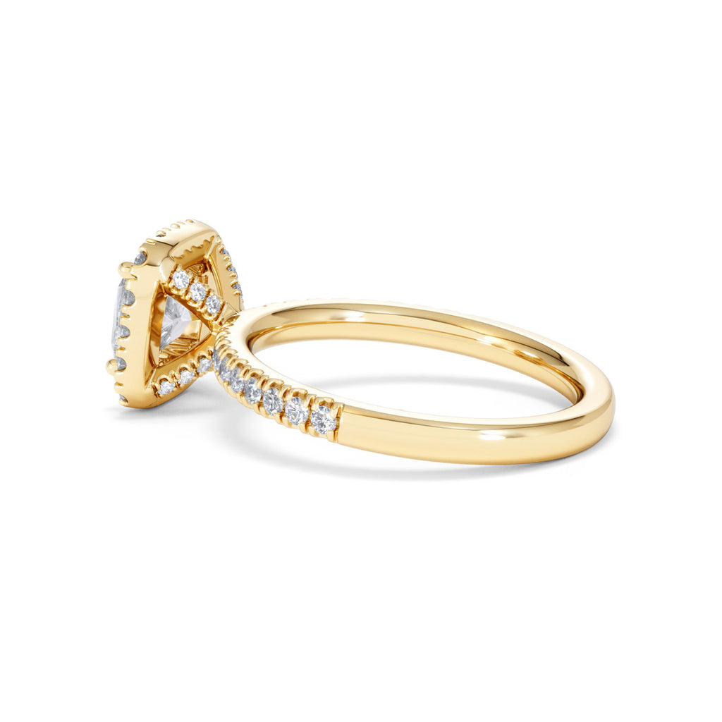 Beatrice GIA Diamond Halo Engagement Ring in 18K Gold 1.65ct G/SI2