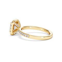 Beatrice GIA Diamond Halo Engagement Ring in 18K Gold 1.65ct G/SI2