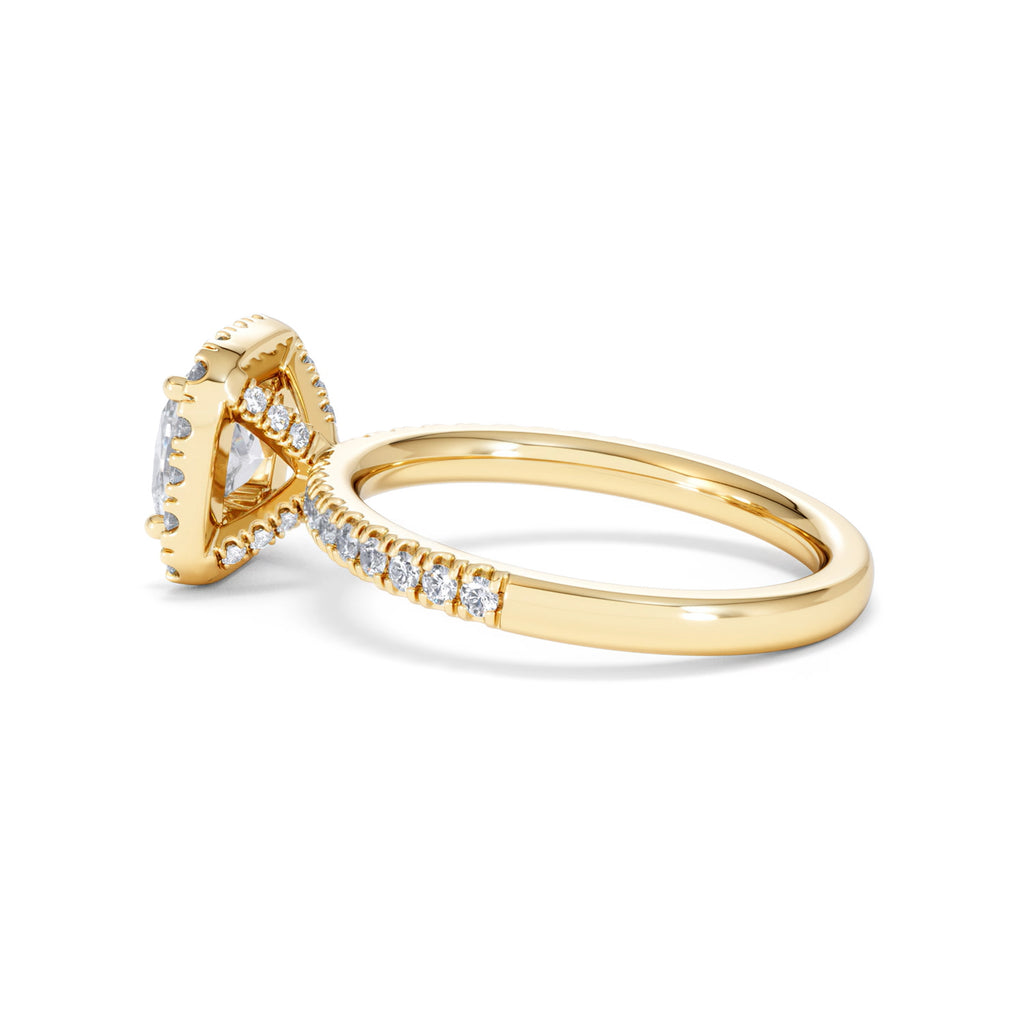 Beatrice Lab Diamond Halo Engagement Ring in 18K Gold 1.65ct F/VS1