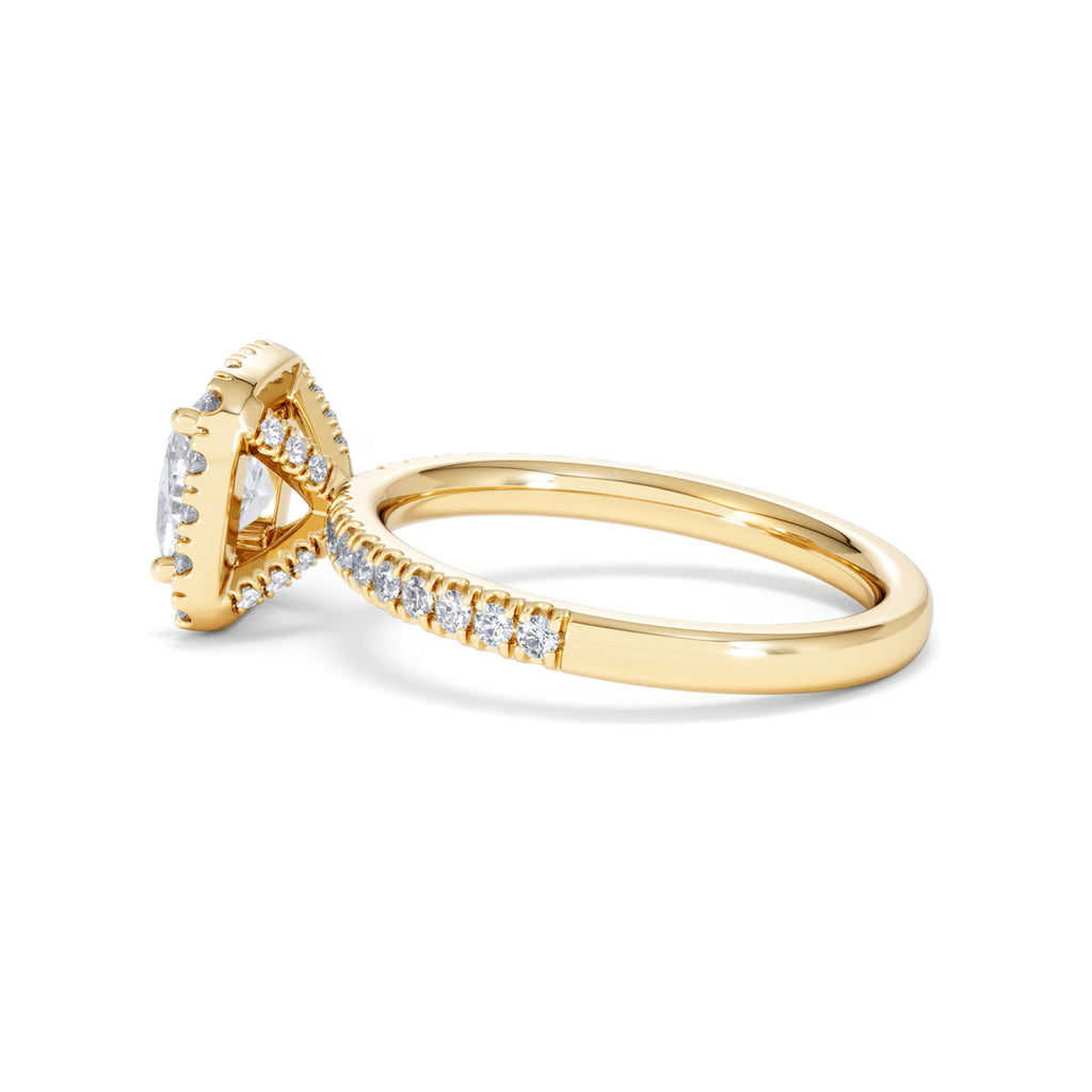 Beatrice GIA Diamond Halo Engagement Ring in 18K Gold 1.65ct G/SI2