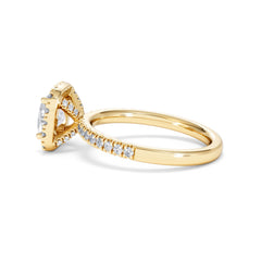 Beatrice GIA Diamond Halo Engagement Ring in 18K Gold 1.65ct G/SI2