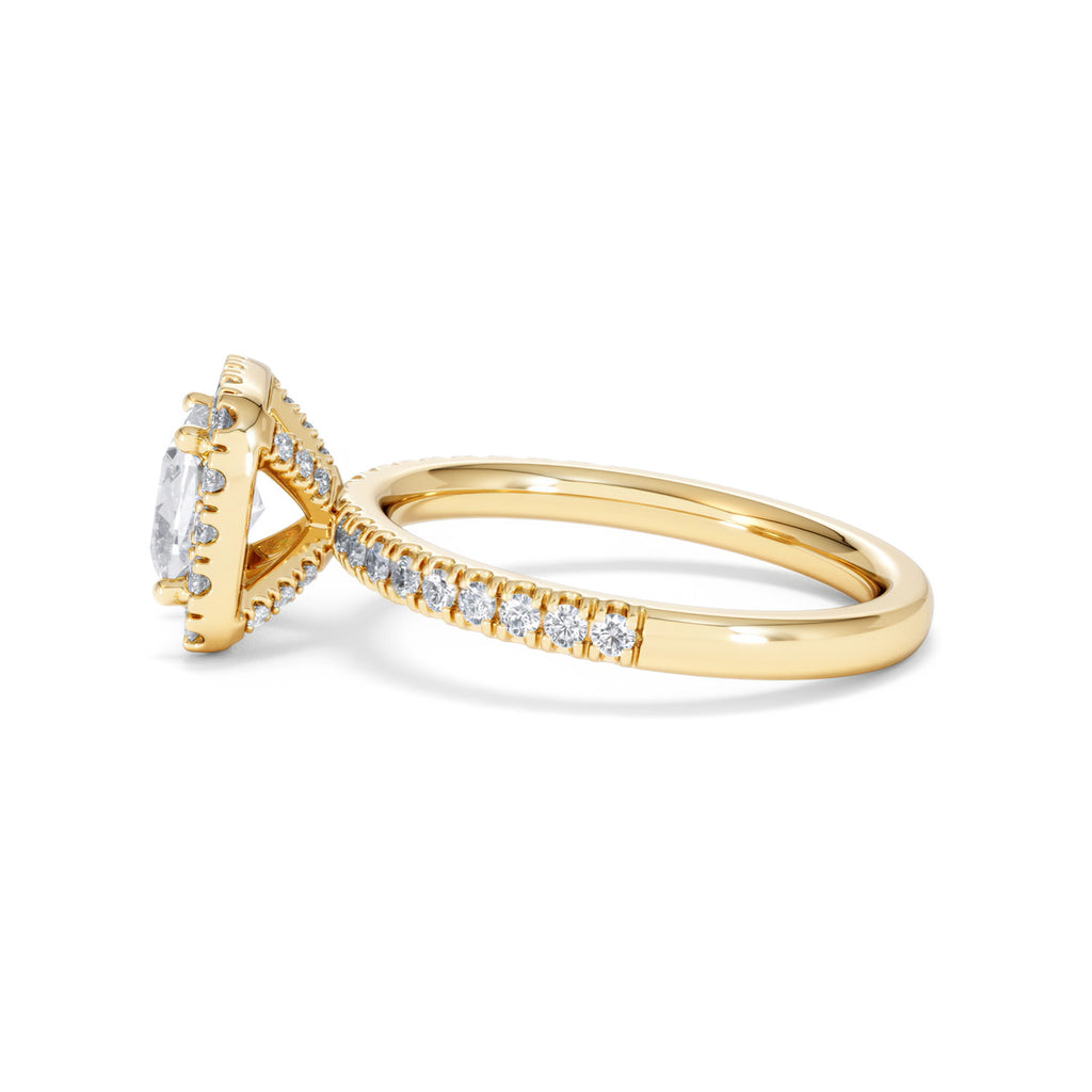 Beatrice Lab Diamond Halo Engagement Ring in 18K Gold 1.65ct F/VS1