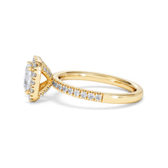 Beatrice GIA Diamond Halo Engagement Ring in 18K Gold 1.65ct G/SI2