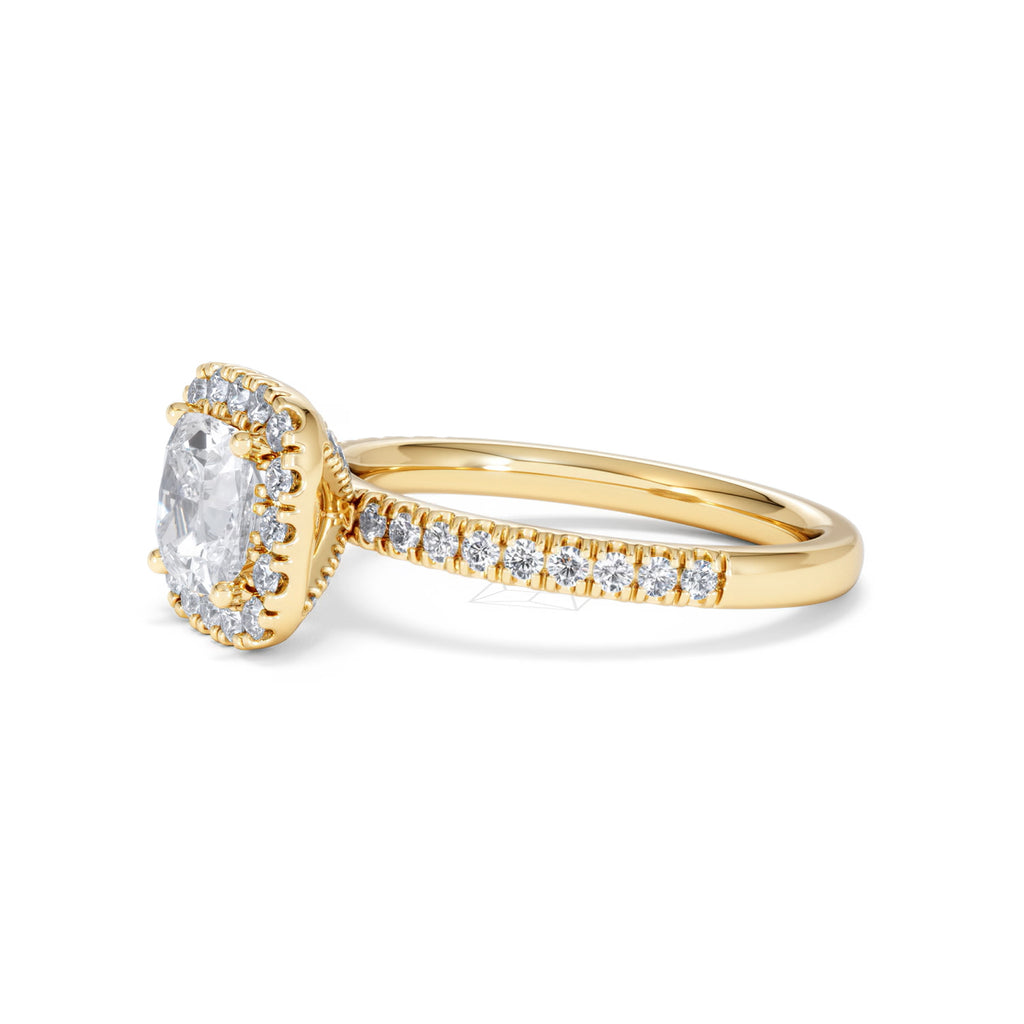 Beatrice Lab Diamond Halo Engagement Ring in 18K Gold 1.65ct F/VS1