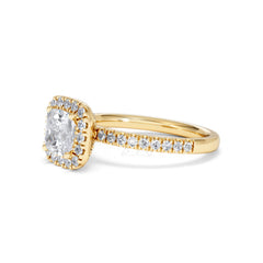 Beatrice Lab Diamond Halo Engagement Ring in 18K Gold 1.65ct F/VS1