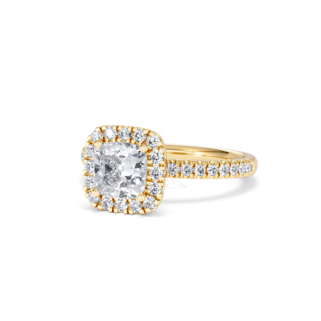 Beatrice Lab Diamond Halo Engagement Ring in 18K Gold 1.65ct F/VS1