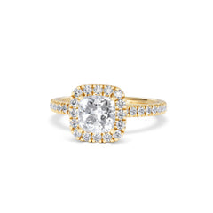 Beatrice Lab Diamond Halo Engagement Ring in 18K Gold 1.65ct F/VS1